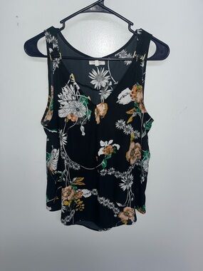 Maurices Black Floral V-Neck Camisole